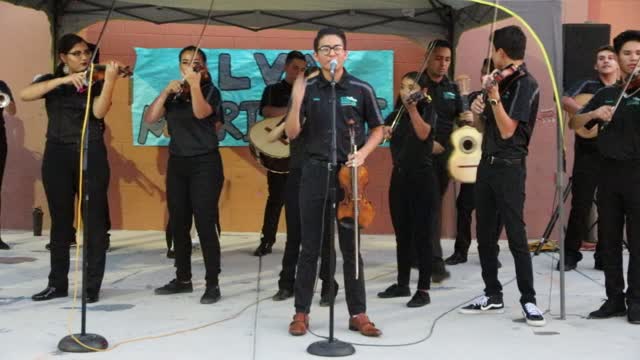 Mariachis students performing at LVA, on September 6, 2017.