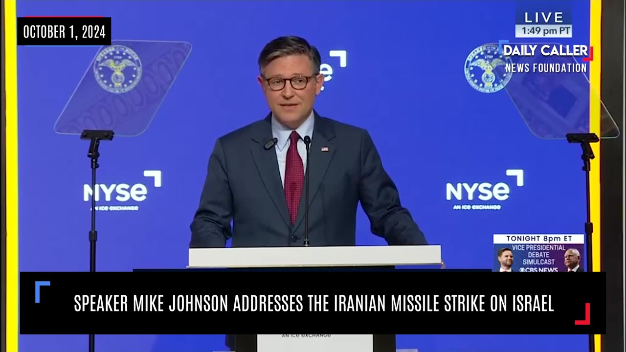 Speaker Mike Johnson Addresses The Iranian Missile Strike On Israel