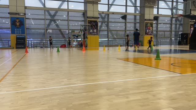 Kids playing basketball