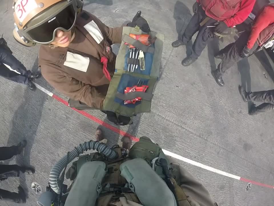 F_A-18C Aircraft Carrier Preflight and Startup