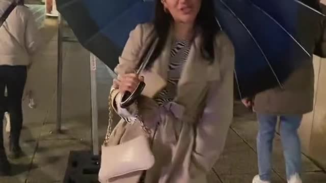 Fuuny video girl walking in the street | trending now