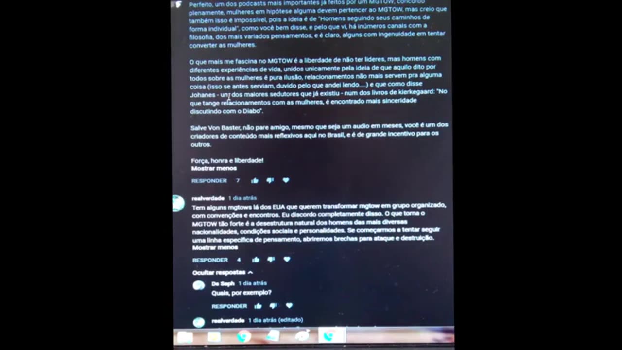 VON BASTER - RESPOSTA AOS COMENTÁRIOS DO PODCAST: A NATUREZA DA MULHER E SUA INFLUÊNCIA NO MGTOW