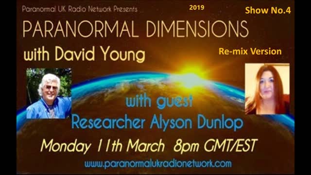 Alyson Dunlop talks to David Young on 'Paranormal Dimensions'.