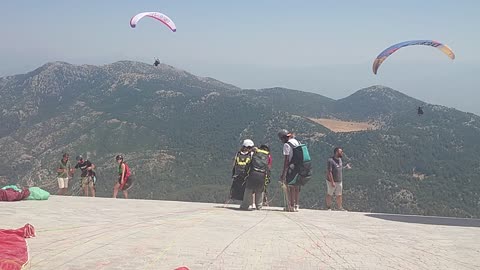 Lesley paragliding take off