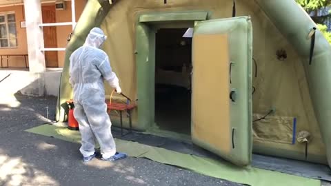 Медицинские специалисты военного округа в госпитале развернутом в Сухуми