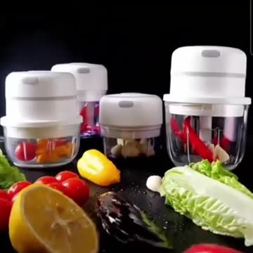 Electric Mini Garlic Press Chopper - Rechargeable USB Masher with Powerful Lithium Battery