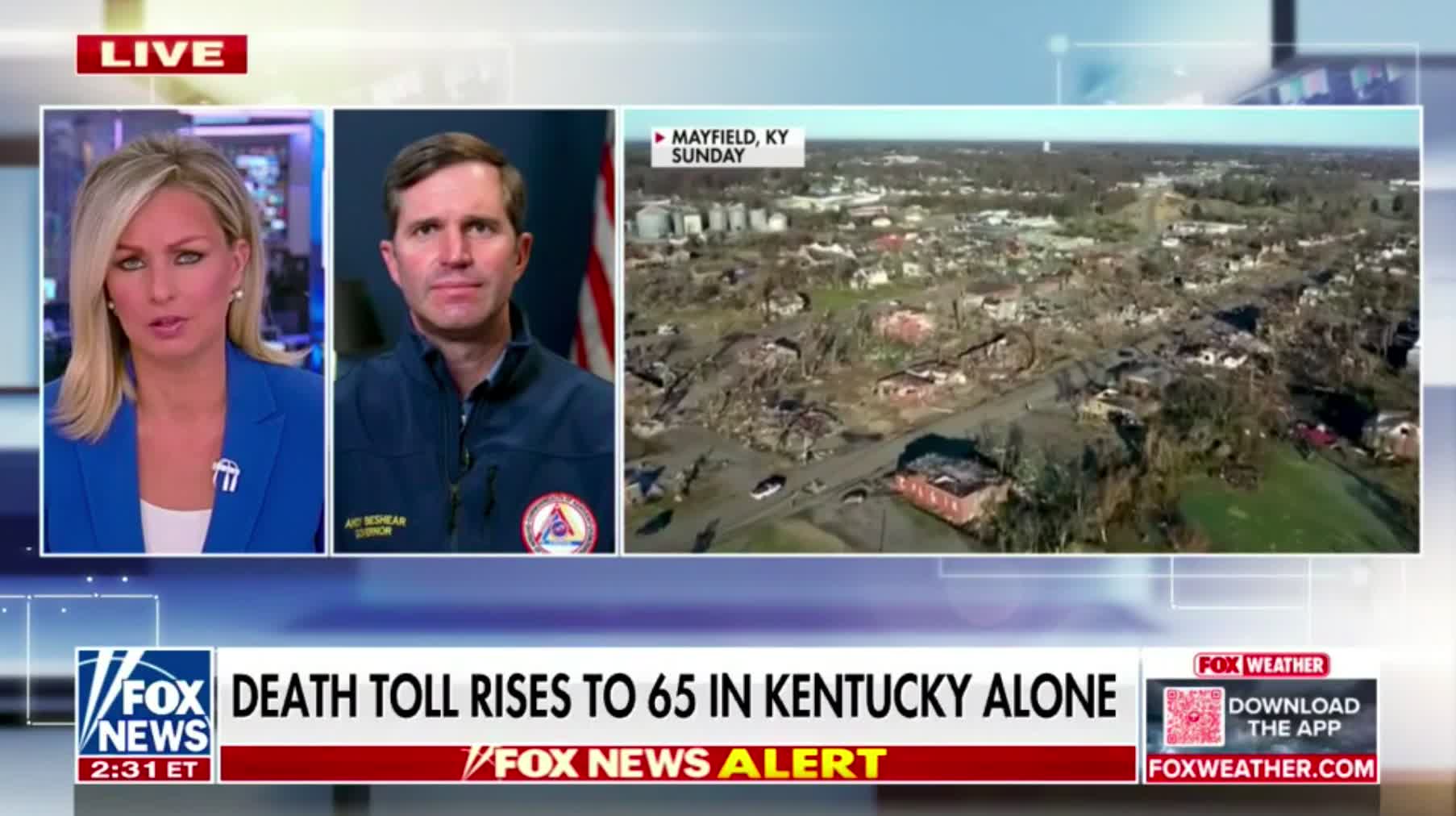 Kentucky Governor Andy Beshear gives an update after catastrophic tornadoes hit the state