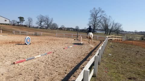mounted archery shooting while cantering