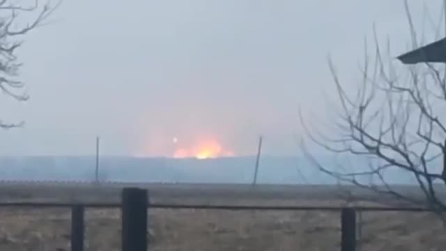 Explosion of an ammunition depot near Kharkov