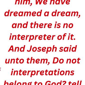 "Joseph Interprets Dreams by God's Wisdom" Genesis 40:8#shortvideo #youtubeshorts #ytshorts