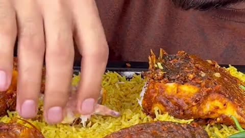 Fish Biriyani Eating