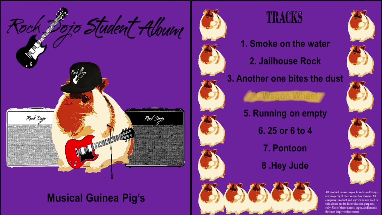 Rock Dojo Student Album #15 “Musical Guinea Pigs”: Wagon Wheel (old crow medicineshow Cover) Track 4