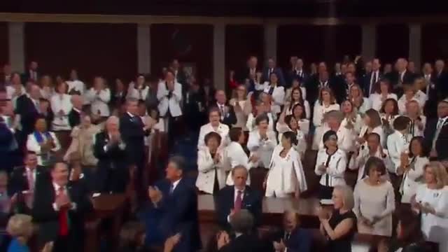 Democrat Women chant "USA"