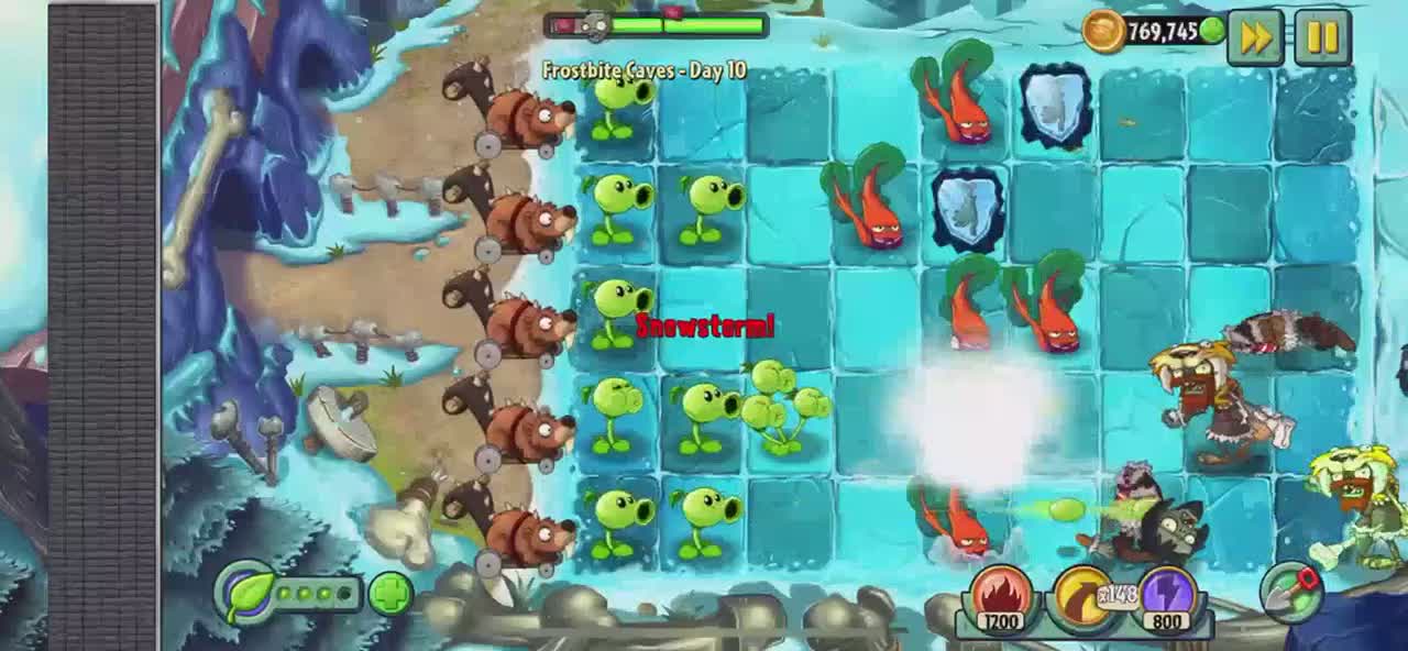 Plants vs Zombies 2 Frostbite Caves - Day 10