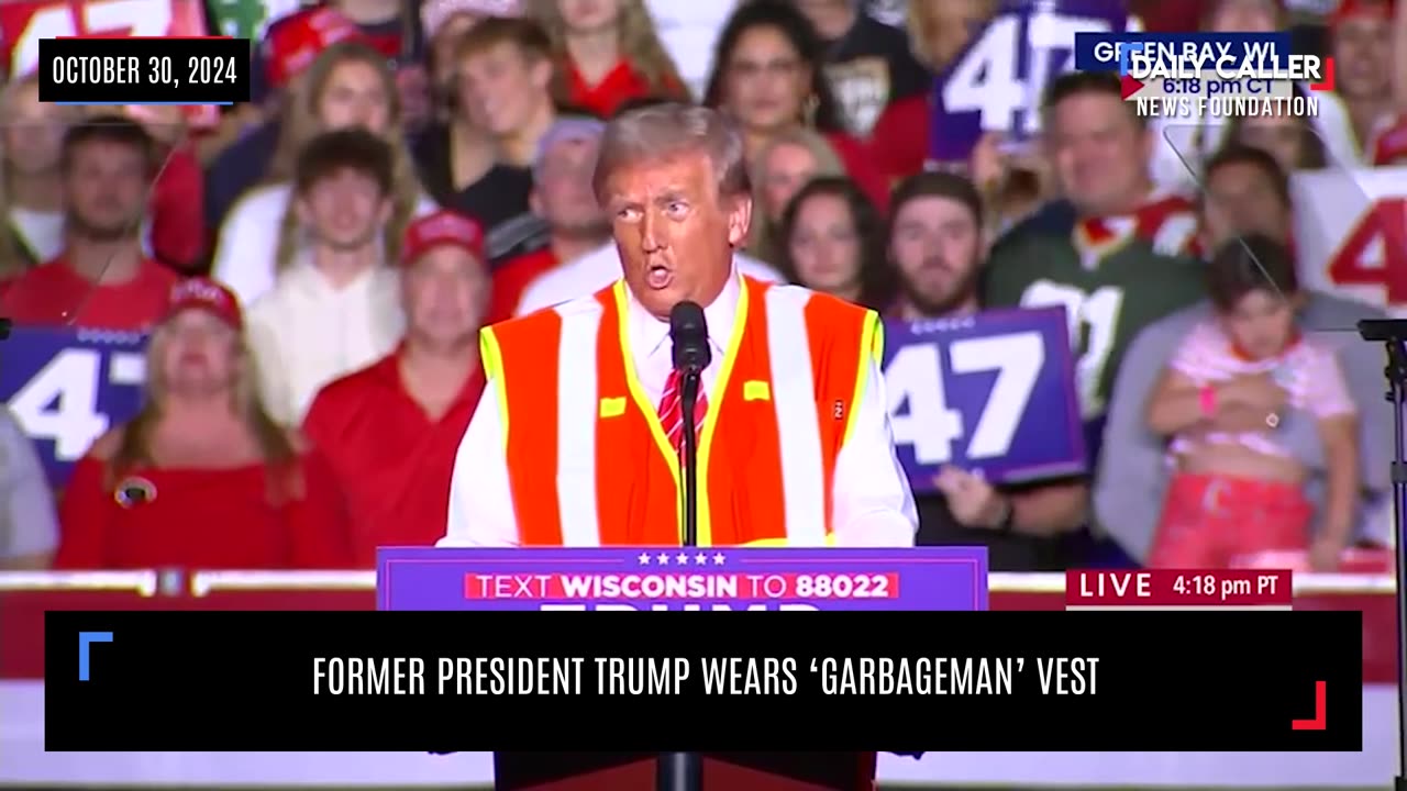 Former President Trump Wears 'Garbageman' Vest