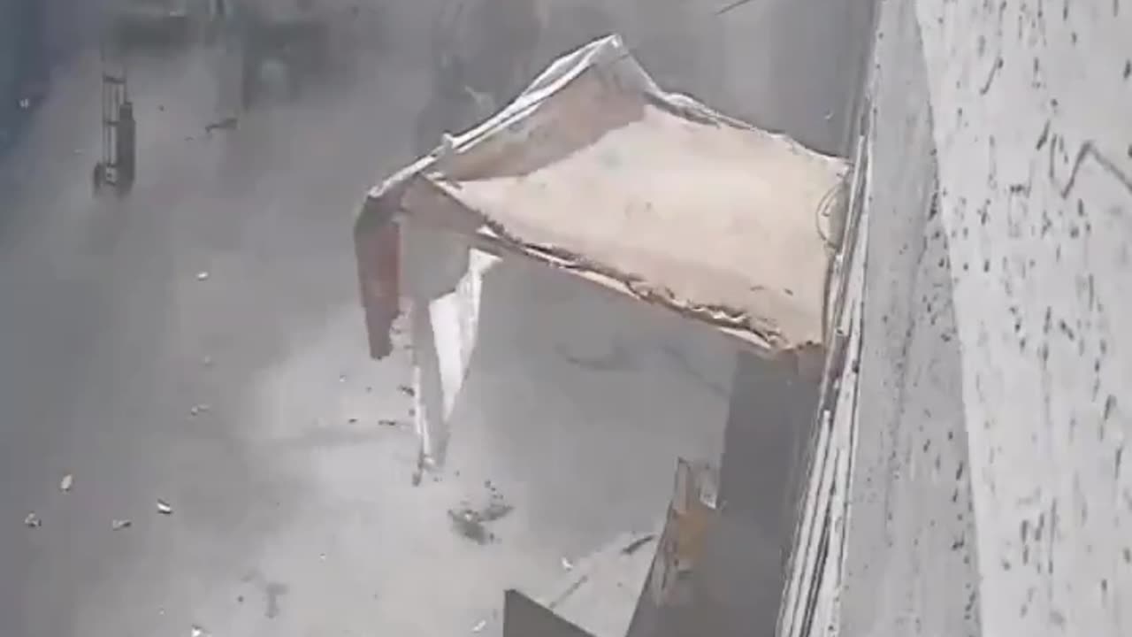 CCTV footage captures the Israeli airstrike on the crowded market street