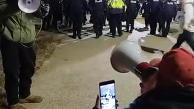 Man drug off by DC police for the crime of free speech, after protestors went home.