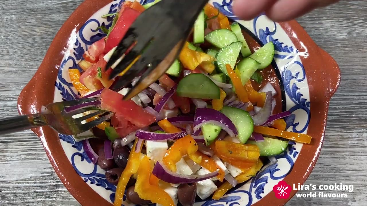 Colorful Greek Salad - Mediterranean diet, good for weight loss and longevity