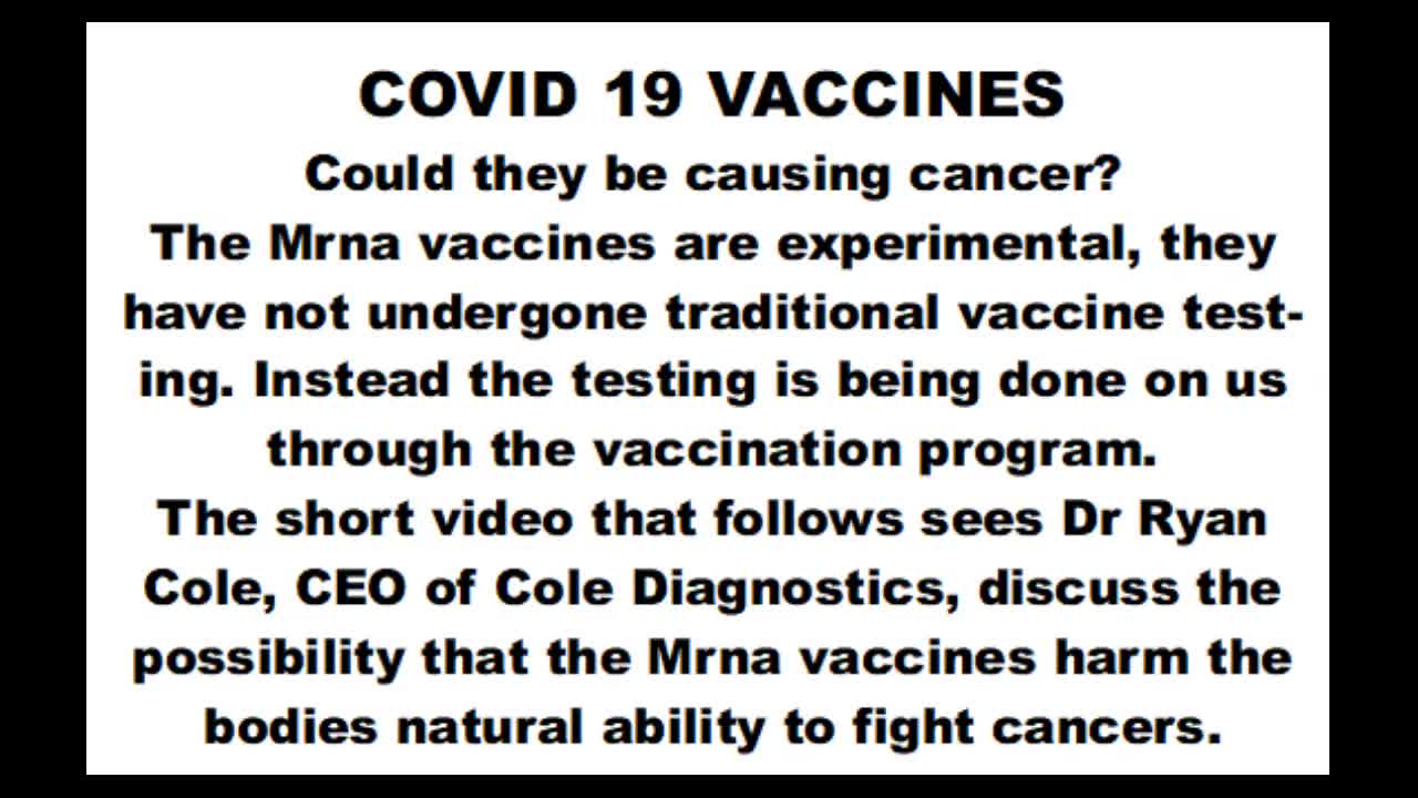 Cancer and Covid Vaccines