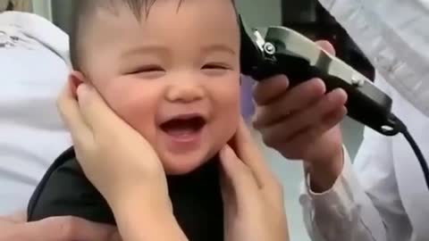 How A Cute Baby Cuts Hair