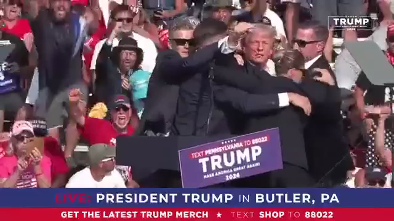 Shots Fired At Trump Rally, Former President Pumps Fist As He's Rushed Off Stage