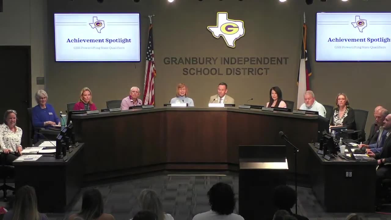 Granbury ISD Board Meeting April 22, 2024