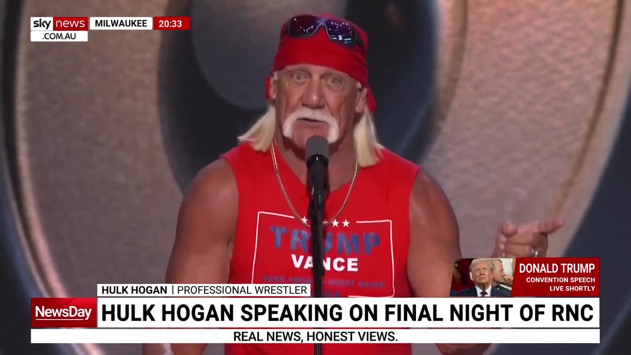 Hulk Hogan makes wild RNC appearance as he rips off clothes while praising Donald Trump