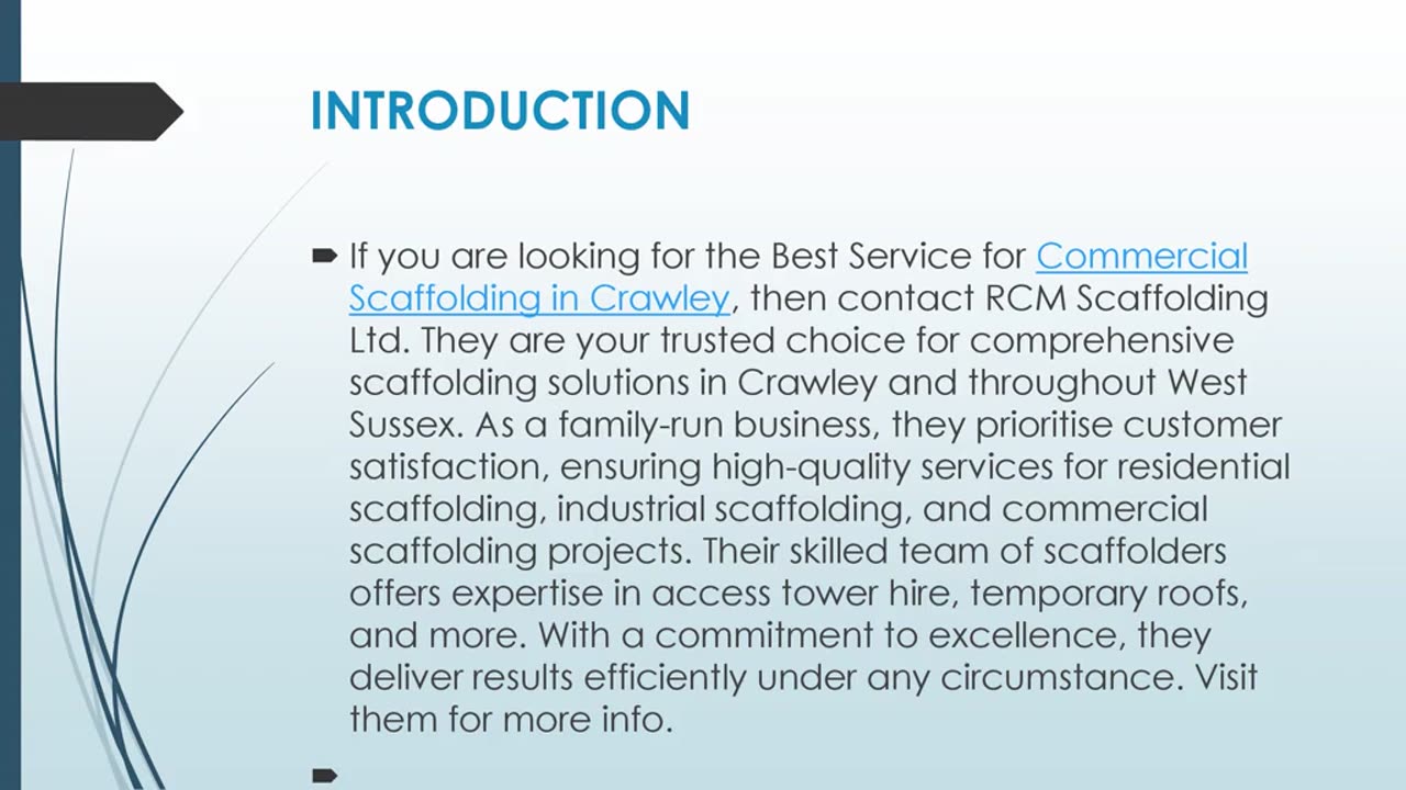 Get The Best Commercial Scaffolding Crawley.