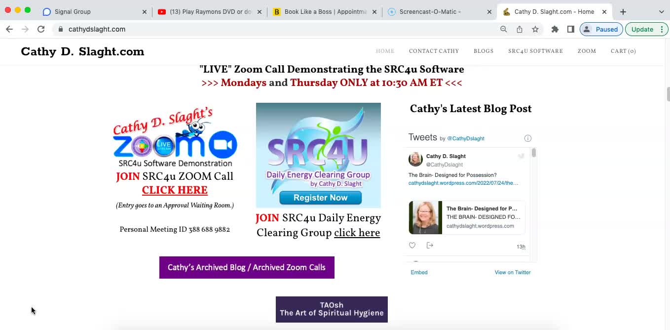 SRC4u Software Demonstration Zoom Call for 7.25.2022 by Cathy D. Slaght