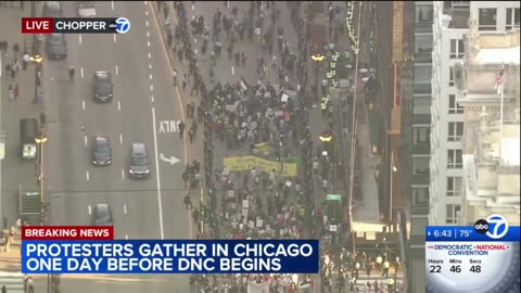 Downtown protest ahead of DNC Chicago, IL