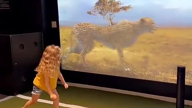 The little girl competed with the animals