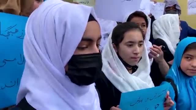 Women protest Taliban decision to shut schools