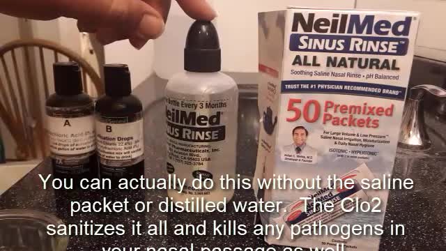 Sinus Rinse with Chlroine Dioxide Mix - Fast and strong remedy for sinus infections and irritation.