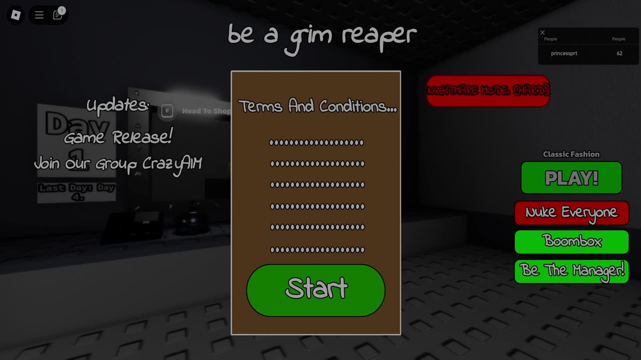 Roblox: 💀be a grim reaper💀