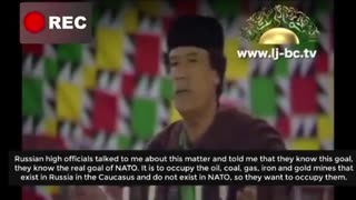 GADDAFI: "NATO is expanding towards Russia. To reach the gas, oil, coal and iron owned by Russia."