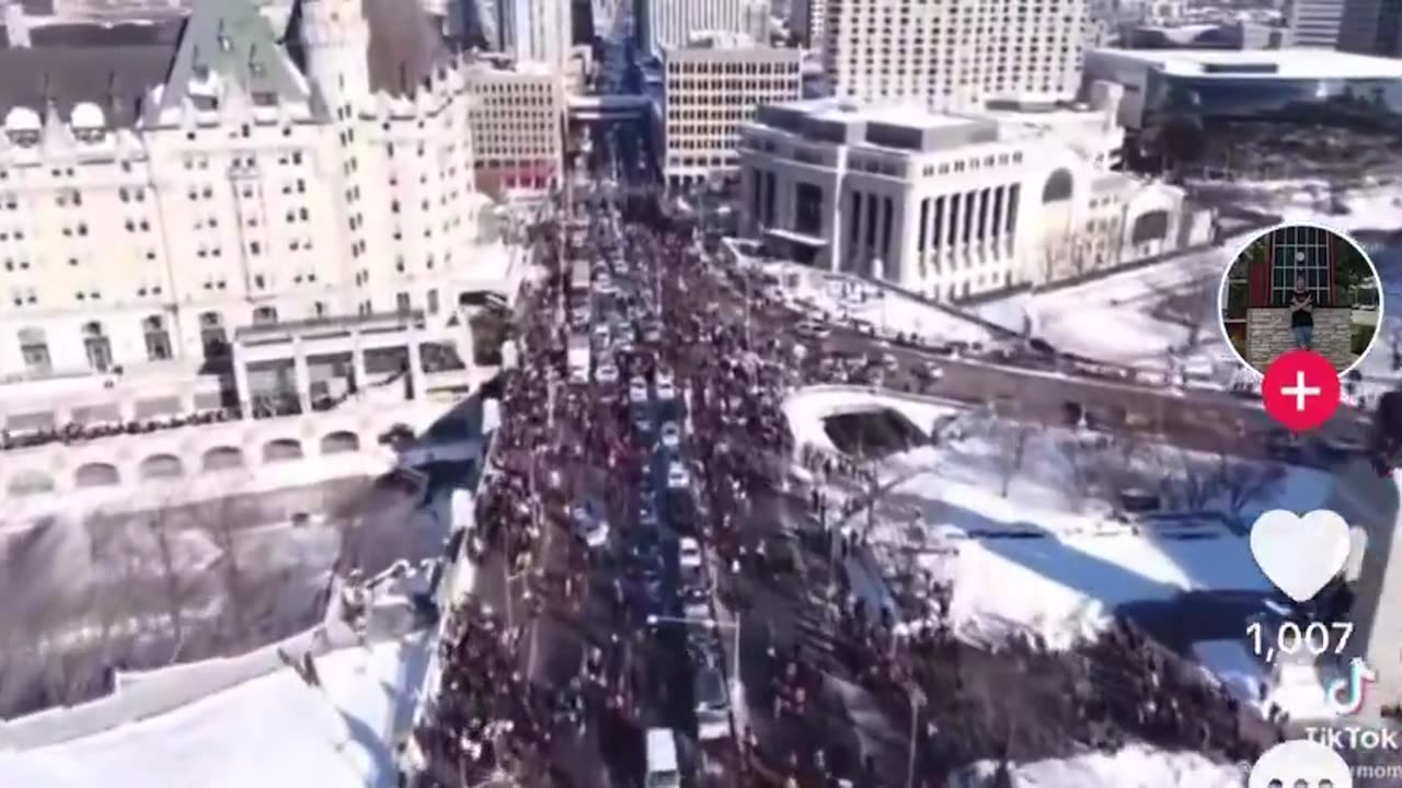 Drone footage of the Freedom Convoy 2022