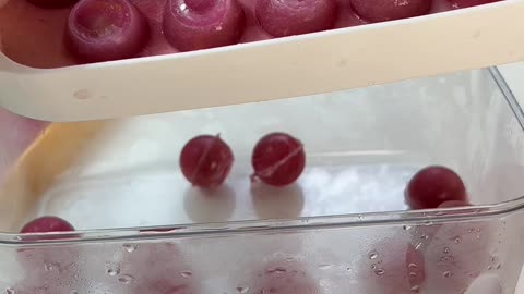 Homemade ice cubes, ice cubes made from grapes