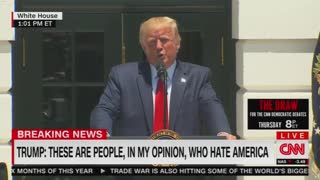 Trump unloads on Omar, AOC, etc. in tense press conference