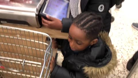 Funny kids Shopping at Supermarket |Funny Baby Tantrum Learns Fruits And Vegetables |Pretend Play