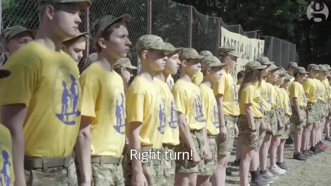 Ukrainian Hitler Youth / Azov Battalion in Kiev, training and radicalizing children