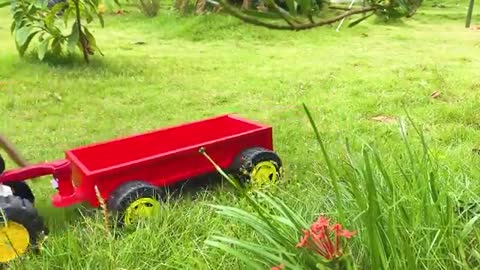 Bon Bon baby monkey harvests fruit in the garden and puppy go to a picnic to eat lunch