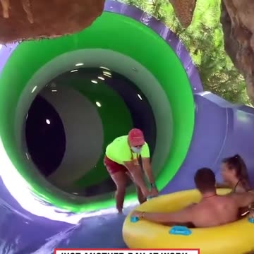 Water Park Worker Goes on Unexpected Ride