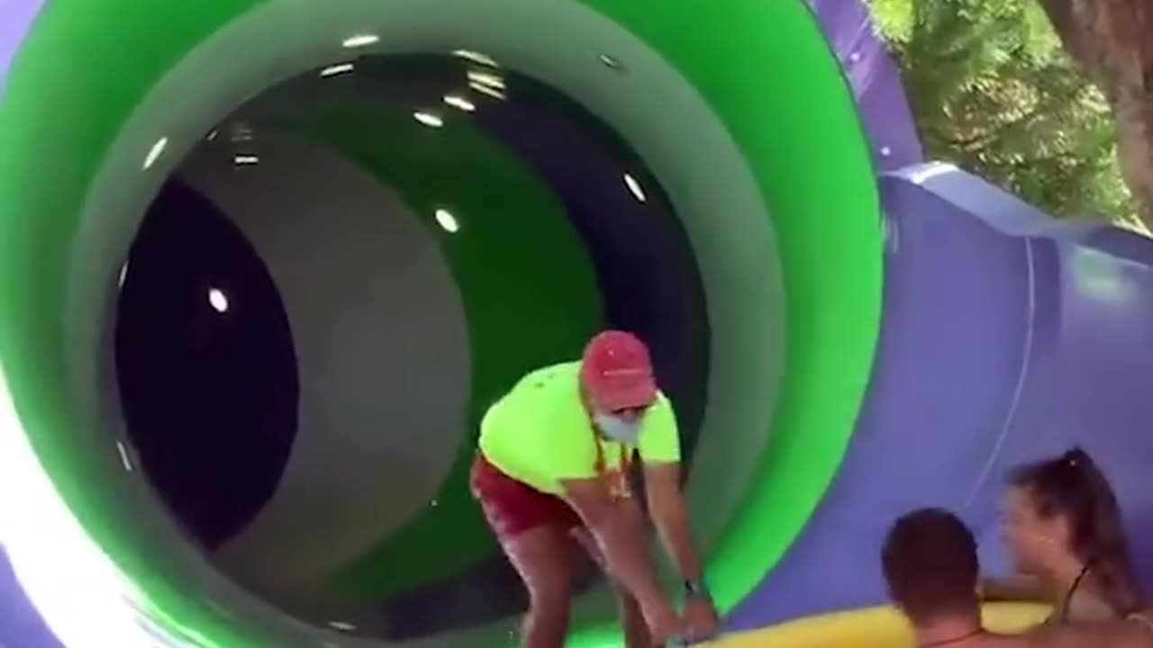 Water Park Worker Goes on Unexpected Ride