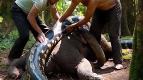 We had to call more people to save the baby elephant.