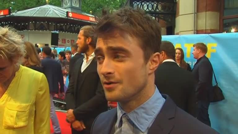 Daniel Radcliffe talks about shedding Potter's cloak at UK premiere of "What If"