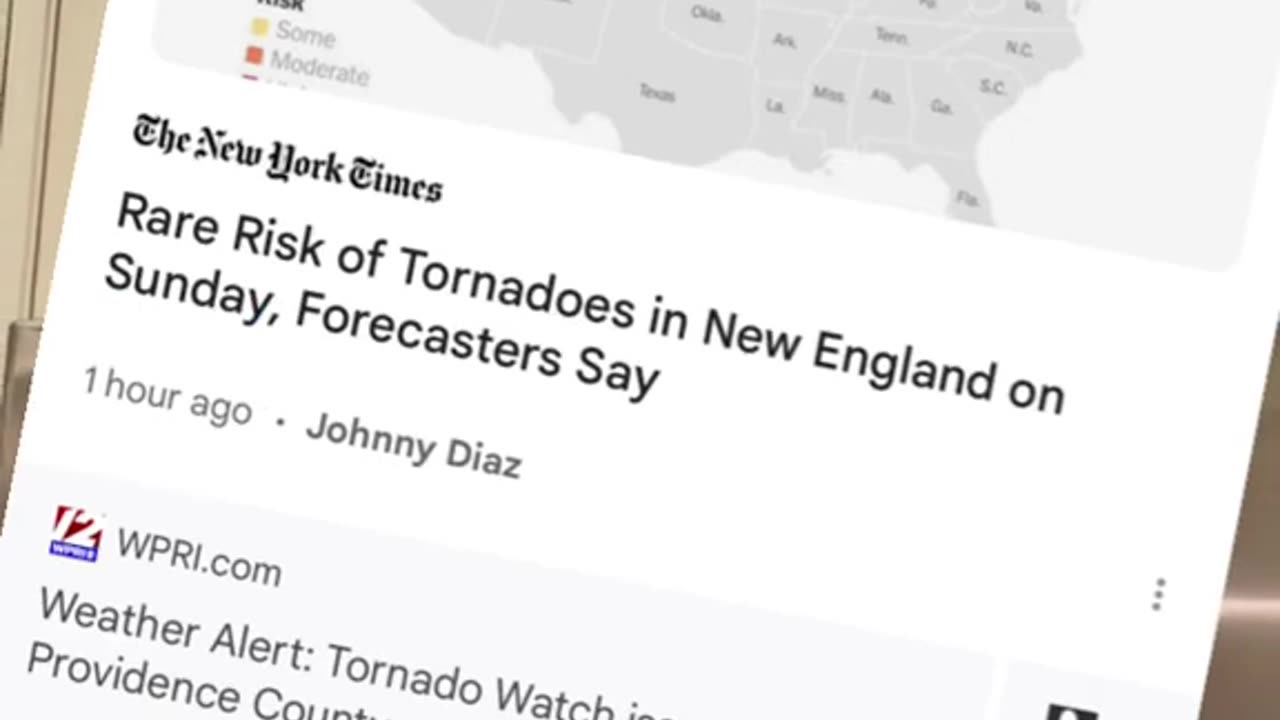 Breaking: tornado watch New England / New Hampshire - heat wave causing rare weather systems