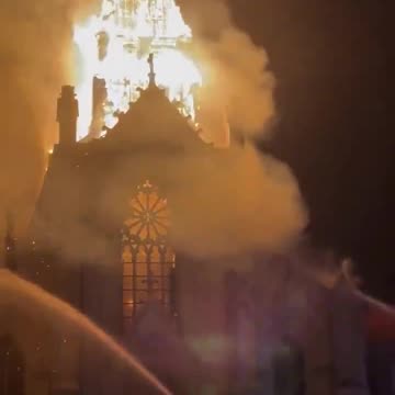 The Church of the Immaculate Conception in Saint-Omer, Pas-de-Calais mysteriously caught on fire