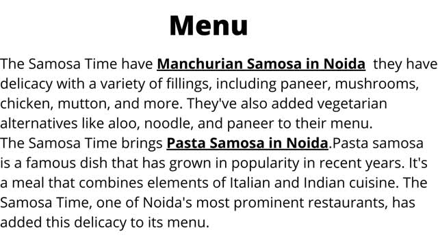 Pasta Samosa in Noida by The Samosa Time