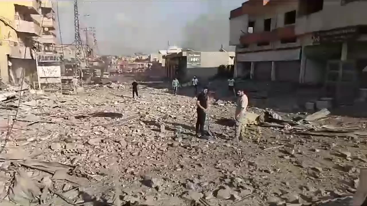 Aftermath of Israeli airstrike on a residential building in the Nabatieh distric