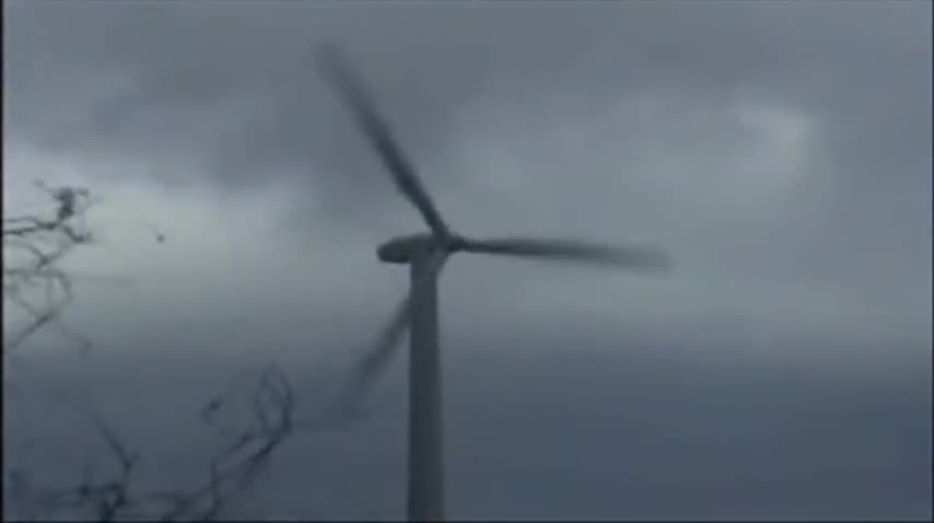 Windmill destructed with storm